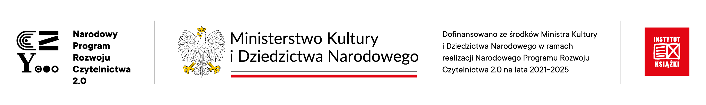 belka logotypowa narodowego programu rozwoju czytelnictwa 2.0, ministerstwa kultury i dziedzictwa narodowego i instytutu książki