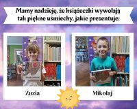 kolaż zdjęć nowych czytelników Zuzi i Mikołaja