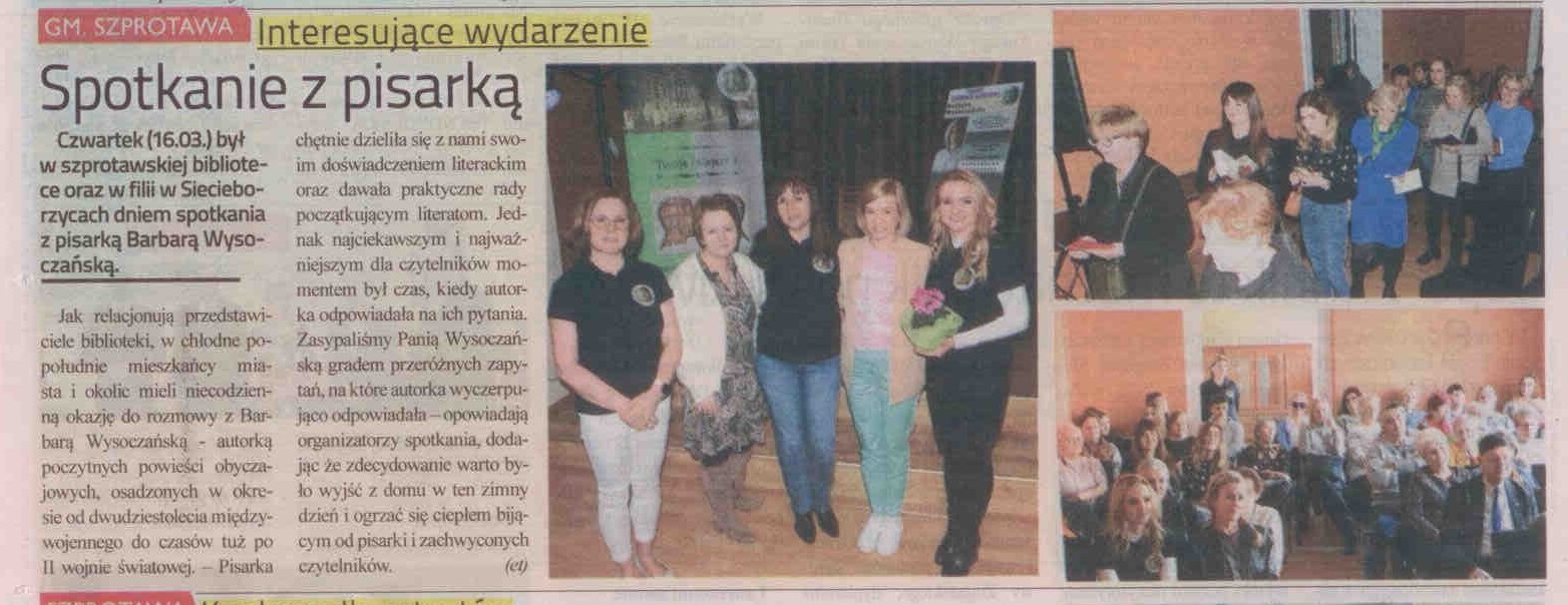 gaz. lok. 13 2023 z 31.03.2023 str. 18 Spotkanie z pisarką aut. et