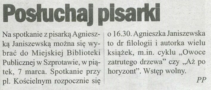 skan artykułu z gaz. reg. 10 2025 z 07.03.2025 str. 36 Posłuchaj pisarki aut. PP