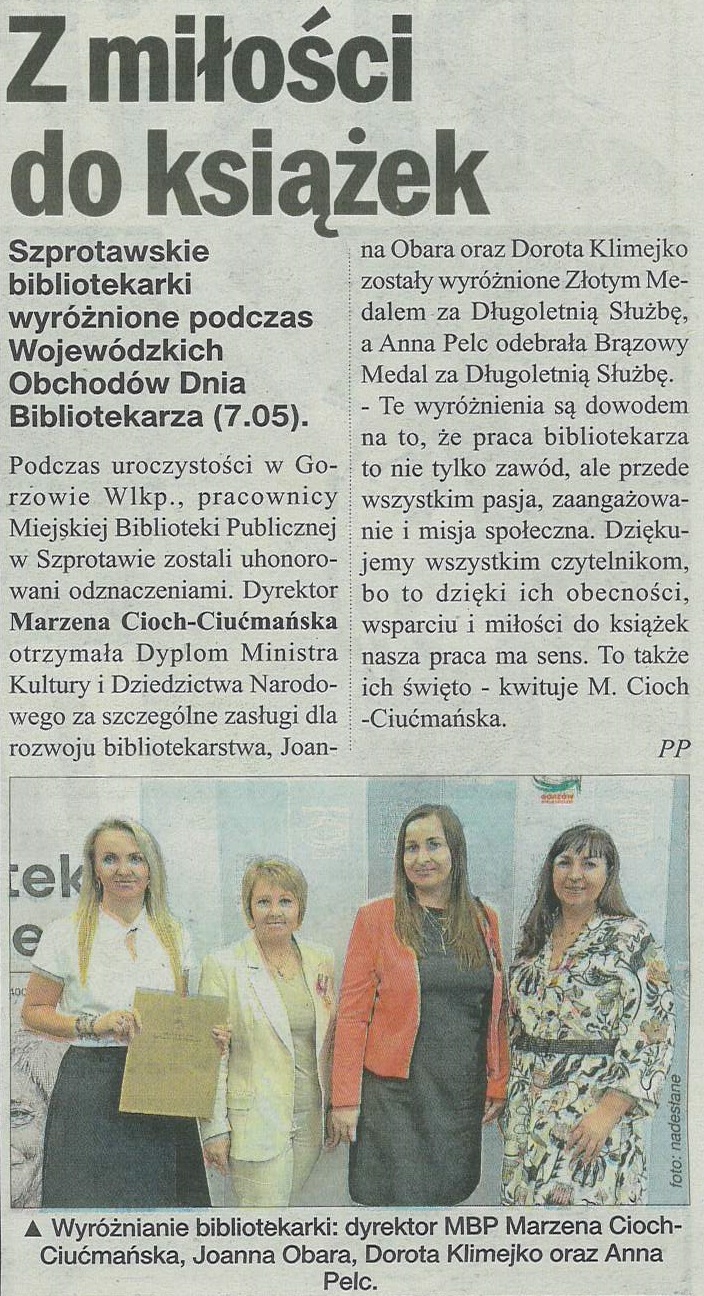 skan z gaz. reg. 20 2025 z 16.05.2025 str. 39 Z miłości do książek aut. PP